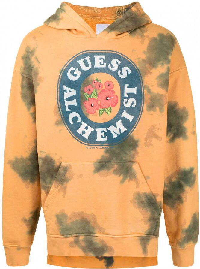Alchemist Hoodie met tie-dye print Geel