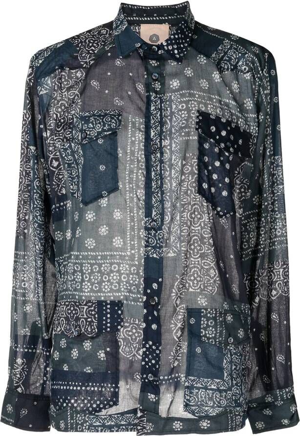 Alchemist Overhemd met paisley-print Blauw