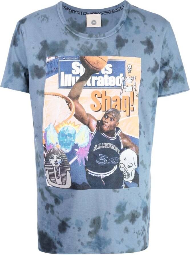 Alchemist T-shirt met tie-dye print Blauw