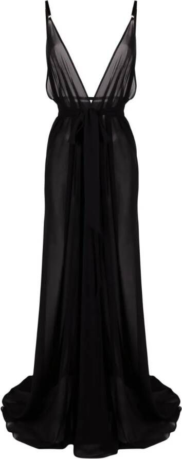Alchemy Maxi-jurk met V-hals Zwart