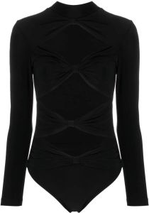 Alchemy x Lia Aram cut-out long-sleeved bodysuit Zwart