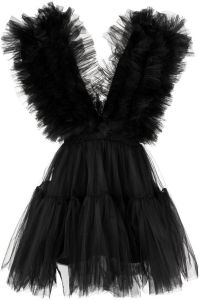 Alchemy x Lia Aram mini-jurk met tulen afwerking Zwart