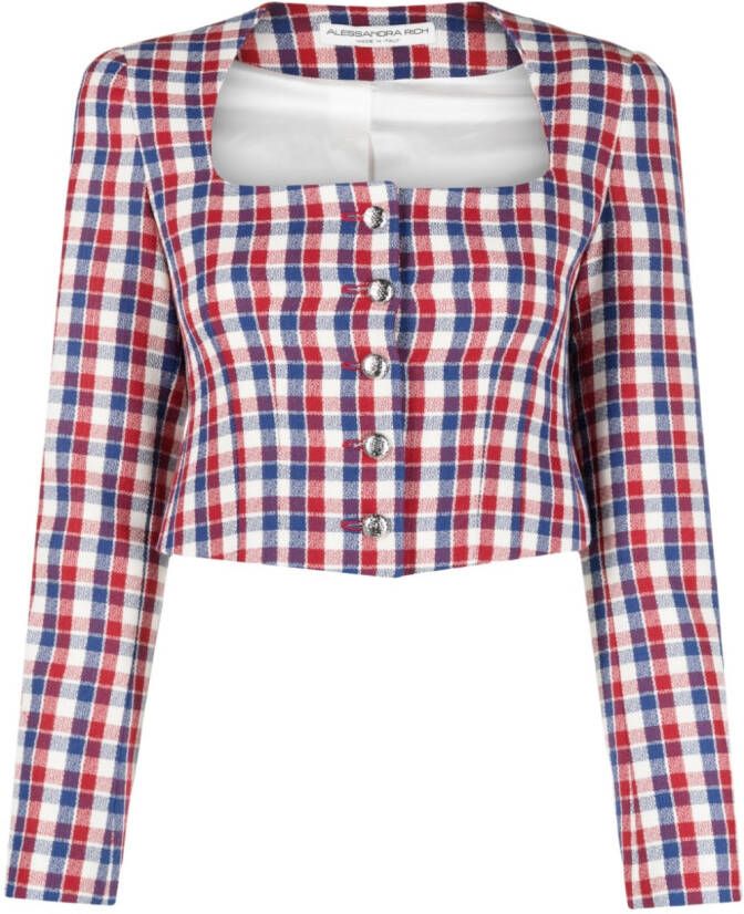 Alessandra Rich Cropped jack Blauw