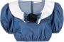 Alessandra Rich Cropped blouse Blauw - Thumbnail 1