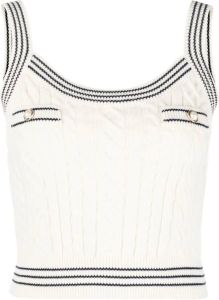 Alessandra Rich Cropped gilet Wit