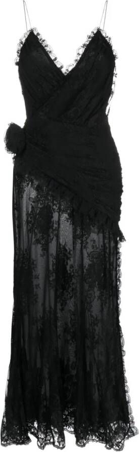 Alessandra Rich Zijden maxi-jurk Zwart
