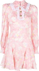 Alessandra Rich floral-print mini dress Roze