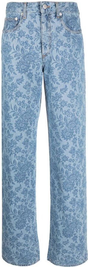 Alessandra Rich Jeans met bloemenprint Blauw