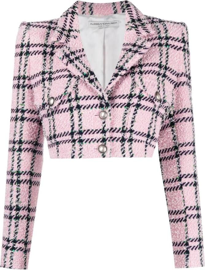 Alessandra Rich Geruite blazer Roze