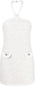 Alessandra Rich Mini-jurk met halternek Wit