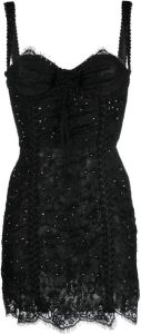 Alessandra Rich Mini-jurk met kant Zwart
