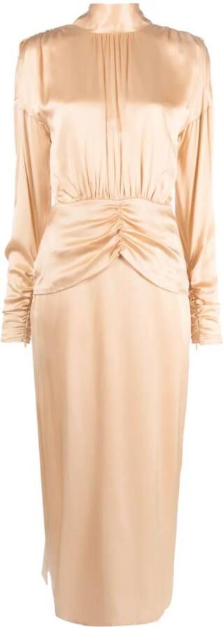 Alessandra Rich Midi-jurk met open rug Roze
