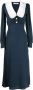 Alessandra Rich Midi-jurk met oversized kraag Blauw - Thumbnail 1
