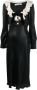 Alessandra Rich Midi-jurk met volant kraag Zwart - Thumbnail 1