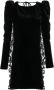 Alessandra Rich Mini-jurk met bloemenkant Zwart - Thumbnail 1