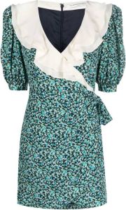 Alessandra Rich Mini-jurk met bloemenprint Blauw