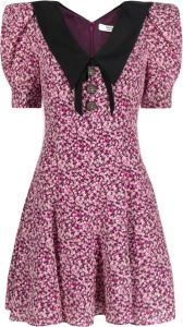 Alessandra Rich Mini-jurk met bloemjacquard Paars