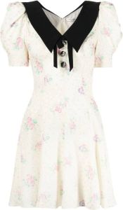 Alessandra Rich Mini-jurk met bloemjacquard Wit