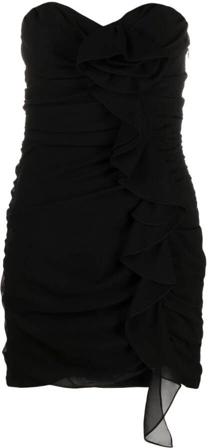Alessandra Rich Mini-jurk met ruches Zwart