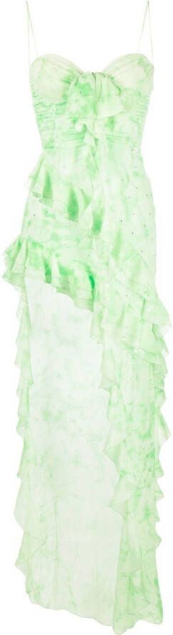 Alessandra Rich Strapless jurk Groen