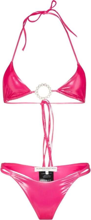 Alessandra Rich Triangel bikini Roze