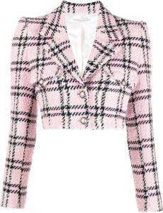 Alessandra Rich Tweed blazer Roze