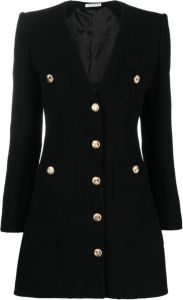 Alessandra Rich V-neck blazer dress Zwart