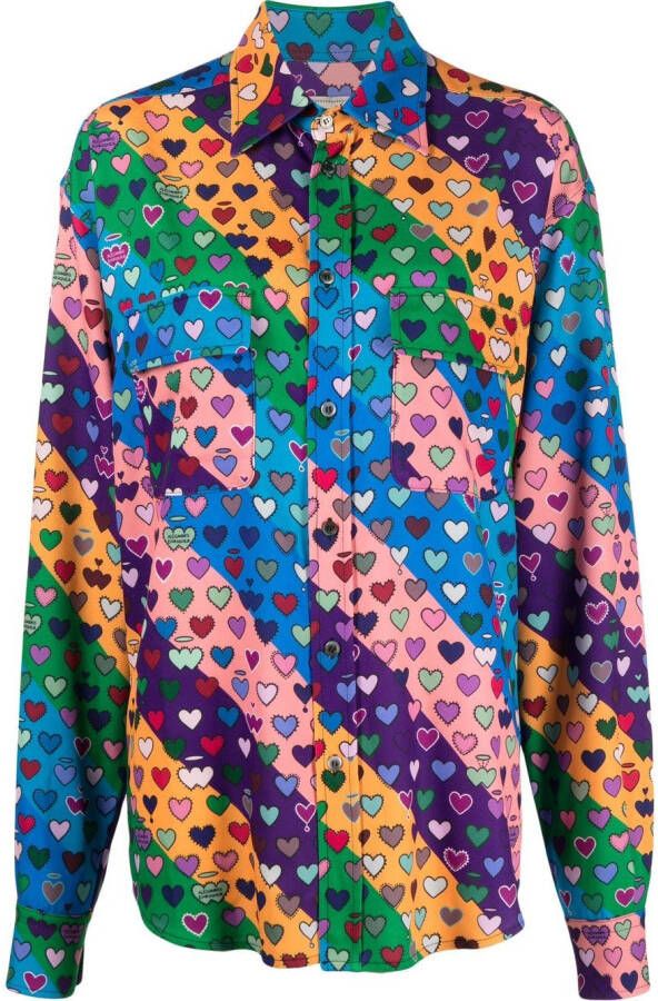 Alessandro enriquez Blouse met hartprint Blauw