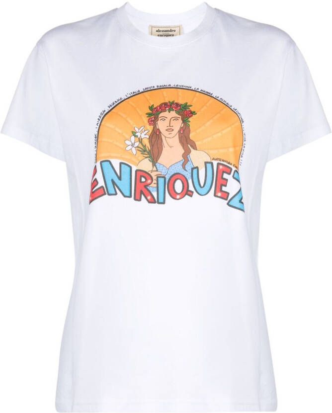 Alessandro enriquez T-shirt met grafische print Wit