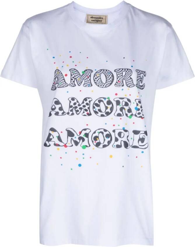 Alessandro enriquez T-shirt met logoprint Wit