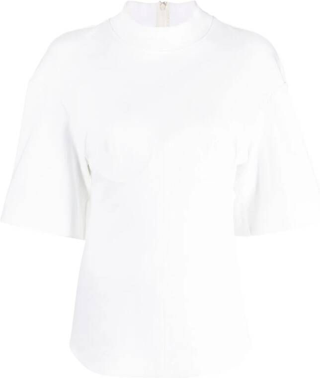 ALESSANDRO VIGILANTE Blouse met trechterhals Wit