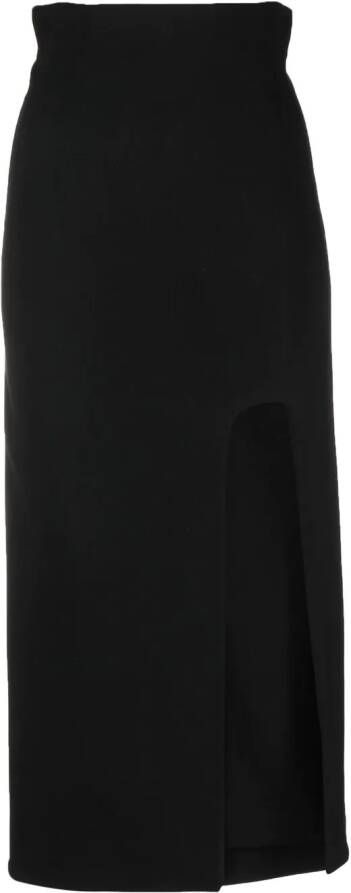 ALESSANDRO VIGILANTE Midi-rok met uitgesneden detail Zwart