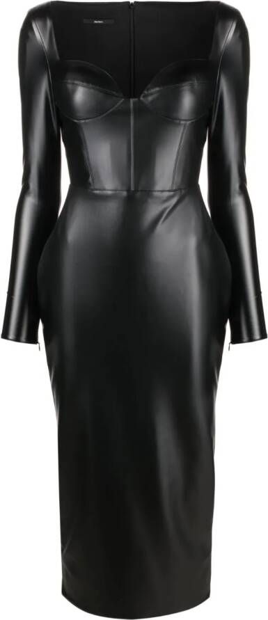 Alex Perry Midi-jurk met lange mouwen Zwart