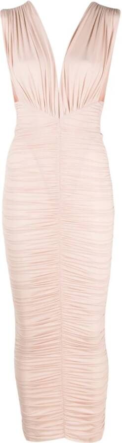 Alex Perry Midi-jurk met ruches Roze