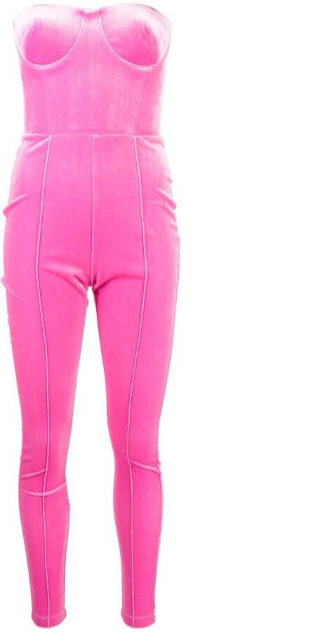 Alex Perry Strapless catsuit Roze
