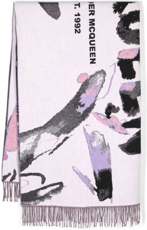 Alexander McQueen Sjaal met abstract patroon Beige