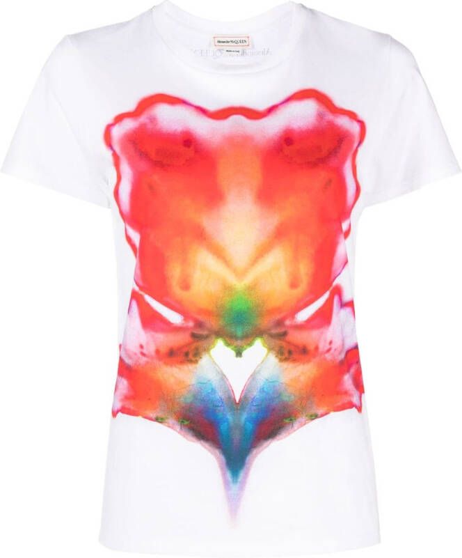 Alexander McQueen T-shirt met abstracte print Wit