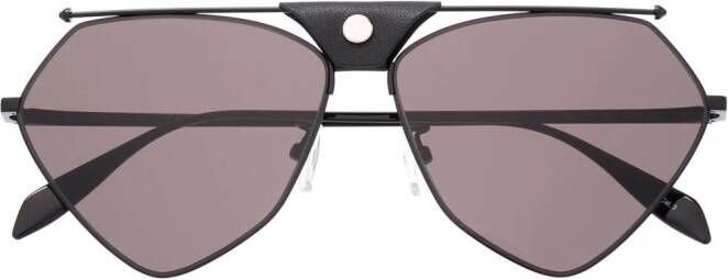 Alexander McQueen Eyewear Abstract zonnebril met piloten montuur Zwart