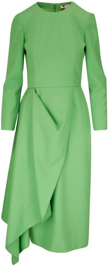 Alexander McQueen Midi-jurk met asymmetrisch vlak Groen