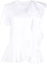 Alexander McQueen T-shirt met ruches Wit - Thumbnail 1