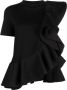 Alexander McQueen T-shirt met ruches Zwart - Thumbnail 1