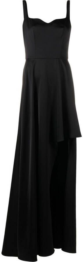 Alexander McQueen Asymmetrische maxi-jurk Zwart