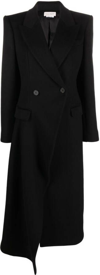 Alexander McQueen Asymmetrische jas Zwart