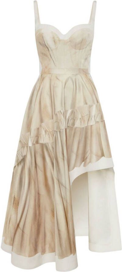 Alexander McQueen Asymmetrische jurk Beige