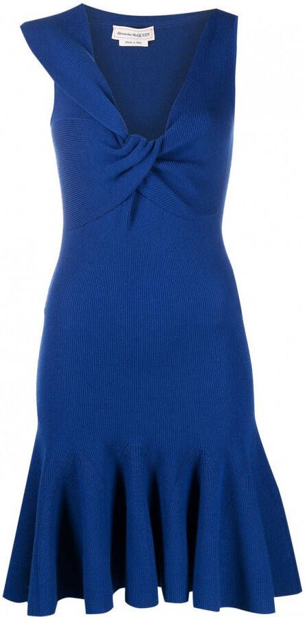 Alexander McQueen Asymmetrische jurk Blauw