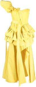 Alexander McQueen Asymmetrische jurk Geel