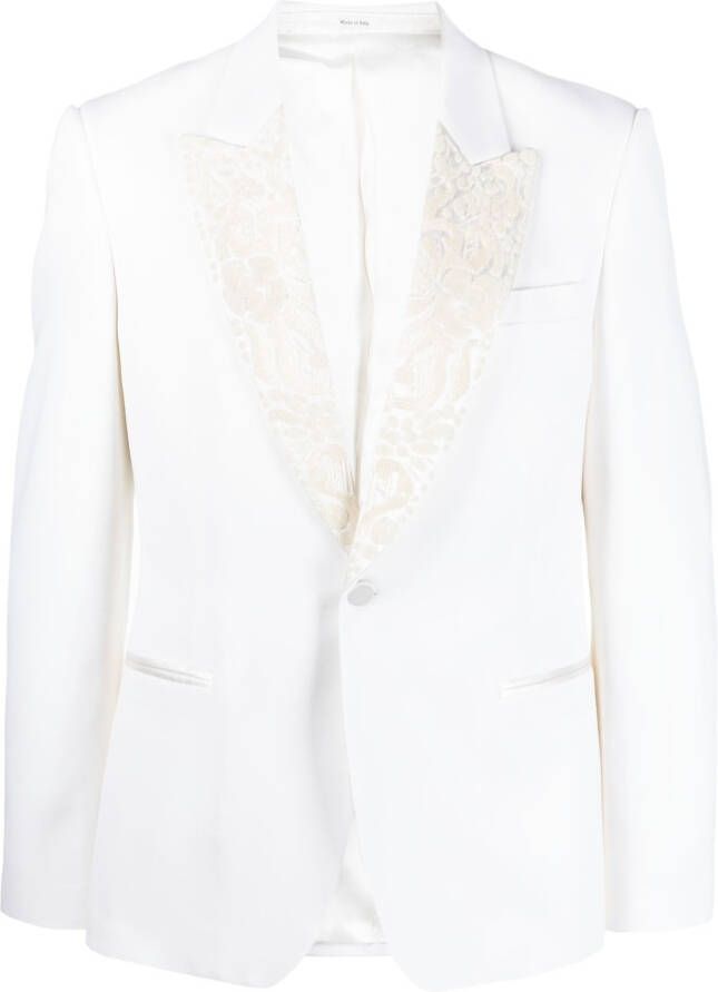 Alexander McQueen Blazer met enkele rij knopen Wit