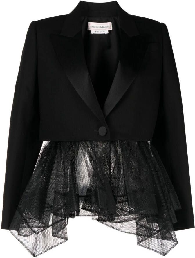 Alexander McQueen Blazer met enkele rij knopen Zwart