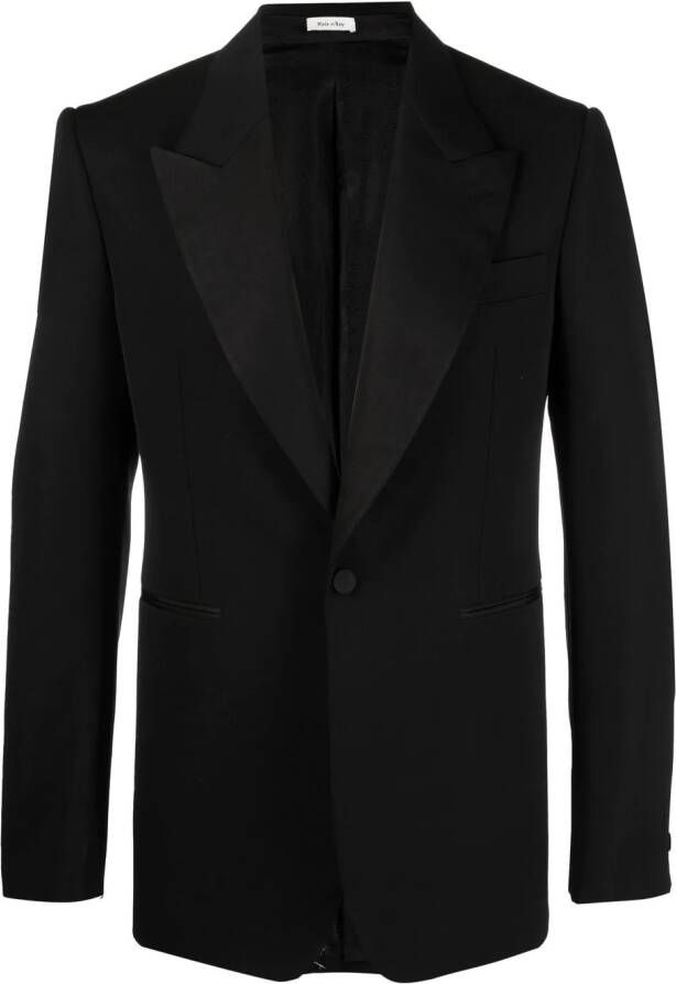 Alexander McQueen Blazer met enkele rij knopen Zwart