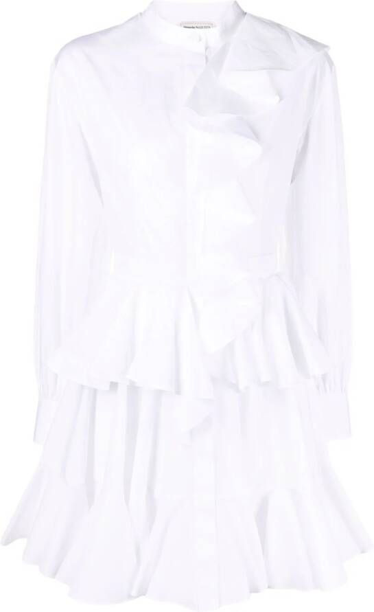 Alexander McQueen Blousejurk met ruches Wit